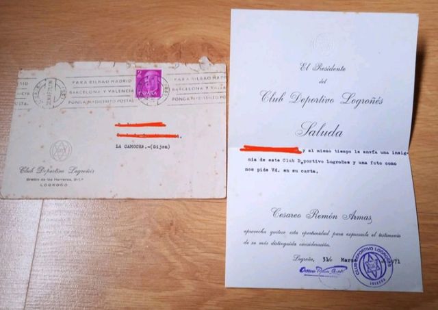 LOTE carta+sobre con sello original 71