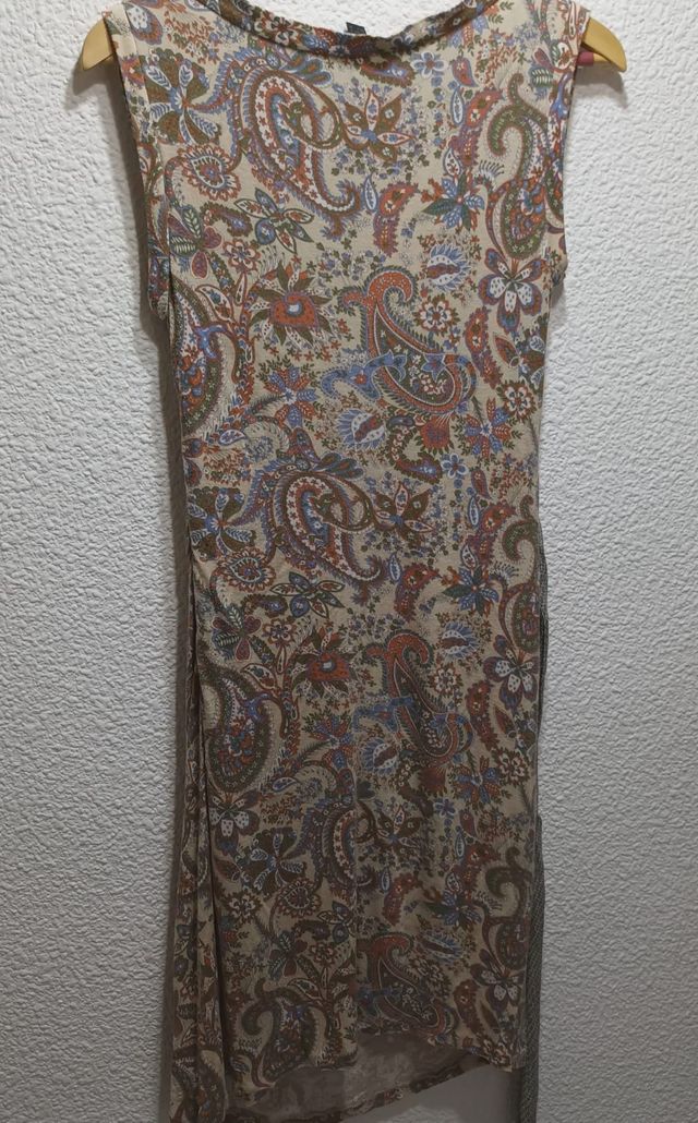 Vestido Mango Cachemir-fruncido en cintura-talla M