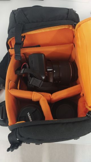 Mochila para cámaras réflex y objetivos