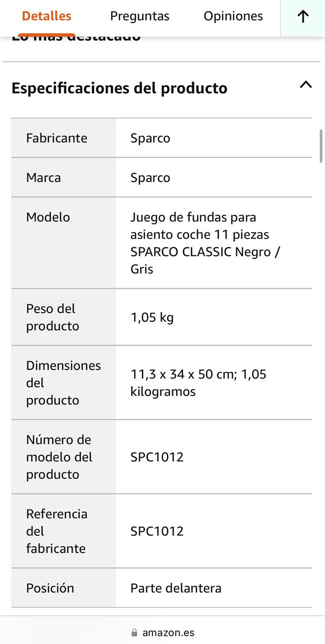 FUNDAS ASIENTOS SPARCO