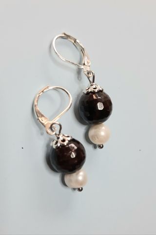 ¡¡¡collar+pendientes de granate i perlas naturales