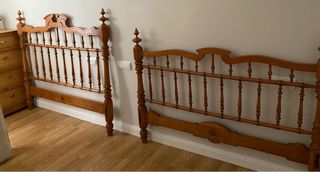 CAMA DE MADERA ANTIGUA  ( 1,35 )