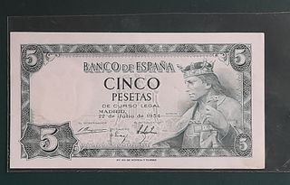 5 Pesetas 1954 ¡SC! Serie A (Alfonso X el Sabio)