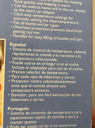 Calienta biberones Mixto SIN ESTRENAR