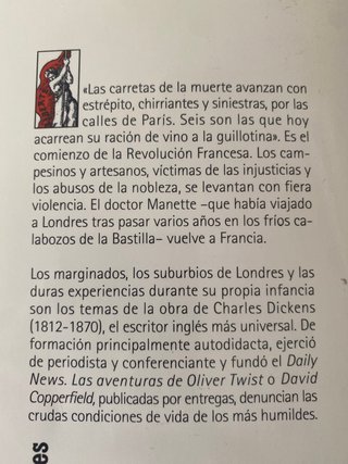 libro: Historia de dos ciudades. Charles Dickens