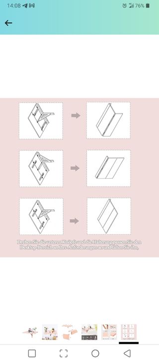 Mesa plegable de pared color salmón