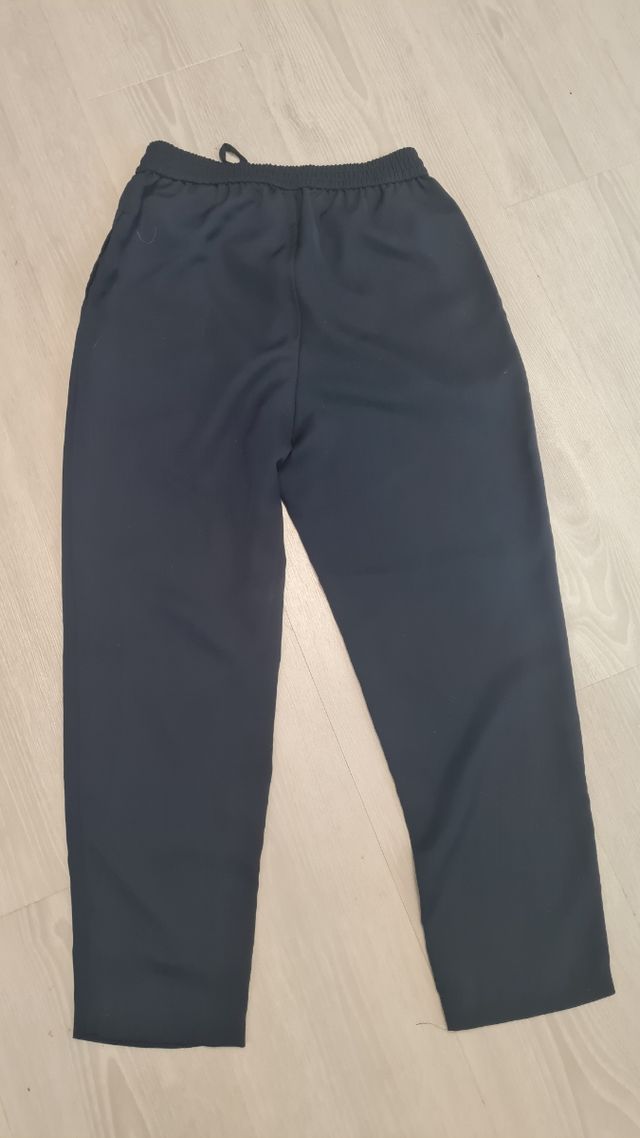 Pantalone blu in tessuto crepe zara