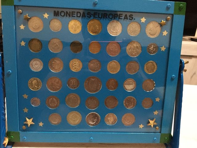 Cuadro colección monedas europeas
