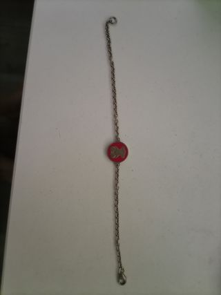 Pulsera Tous plata sello rosa 