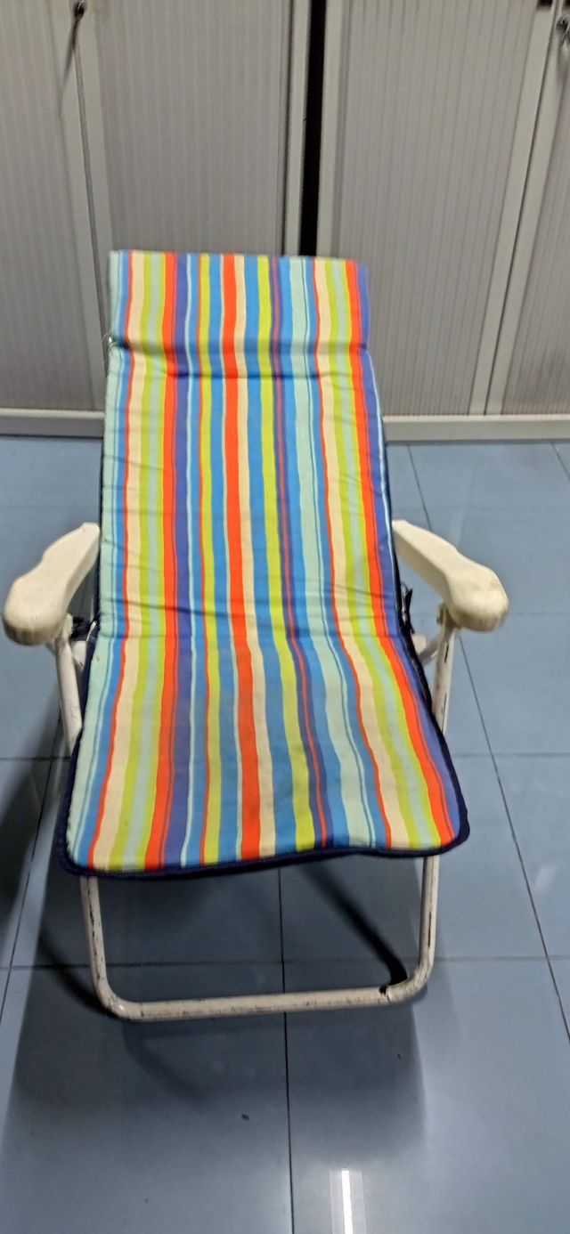 Silla Plegable de Jardín Reclinable y Acolchada