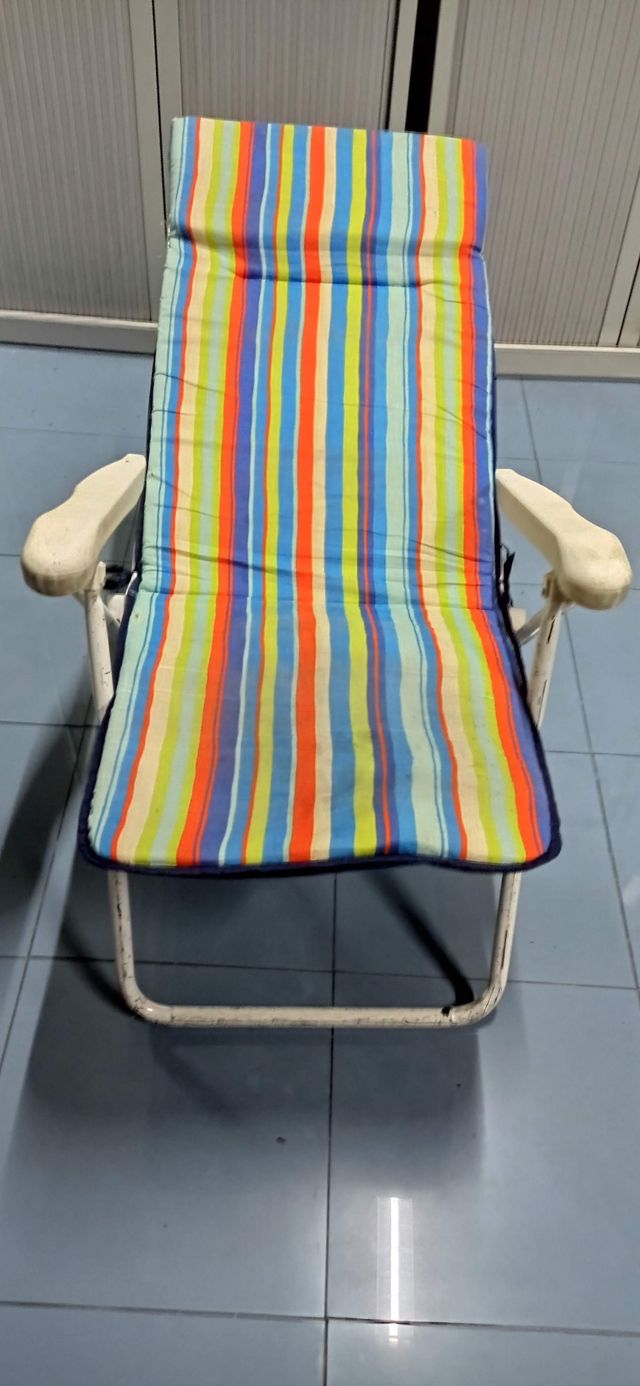 Silla Plegable de Jardín Reclinable y Acolchada