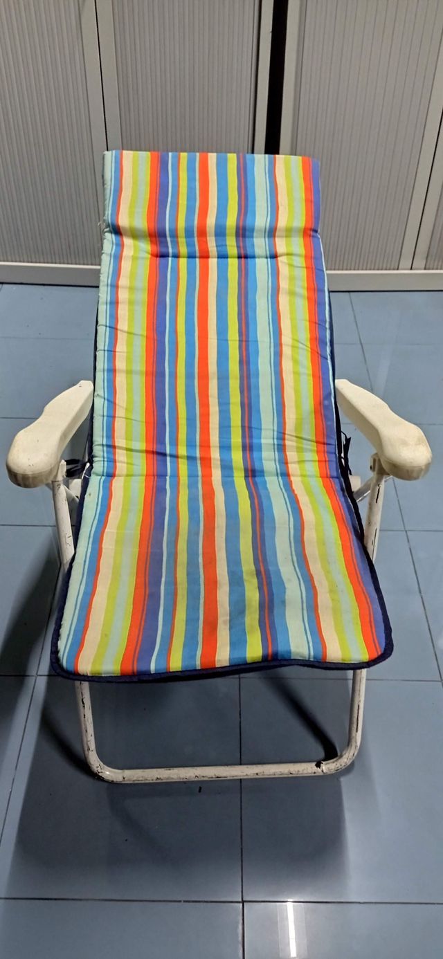 Silla Plegable de Jardín Reclinable y Acolchada