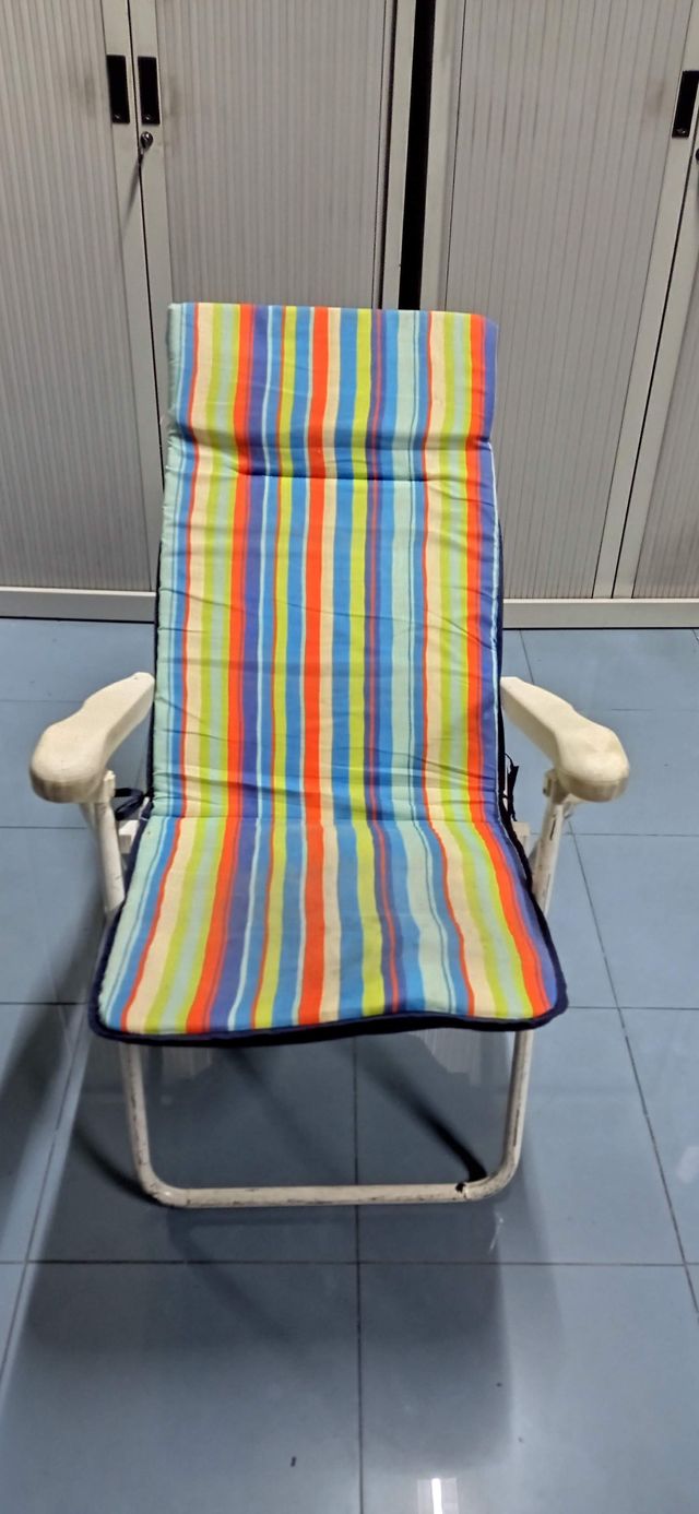 Silla Plegable de Jardín Reclinable y Acolchada