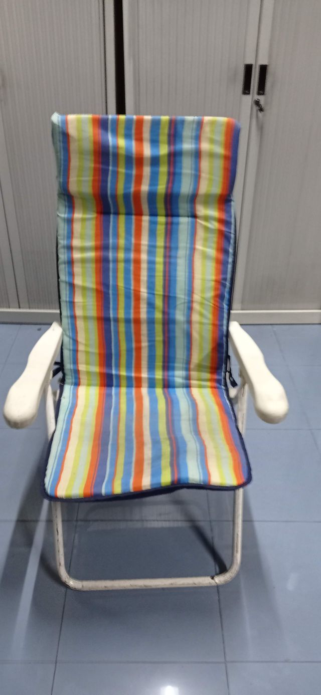 Silla Plegable de Jardín Reclinable y Acolchada