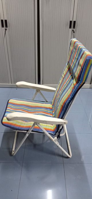 Silla Plegable de Jardín Reclinable y Acolchada