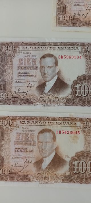 Billete de 100 pesetas 1953