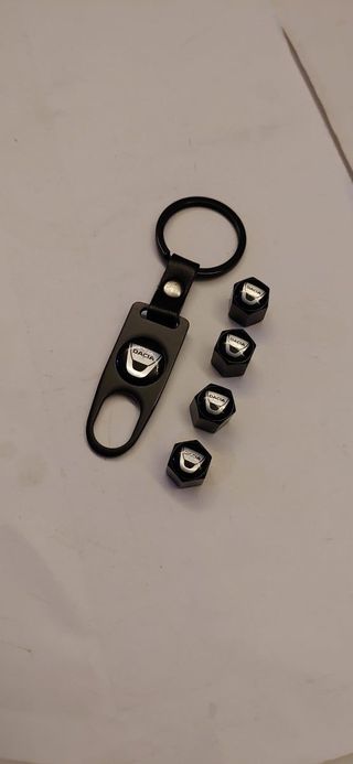 Dacia tapones válvulas neumáticos con llavero