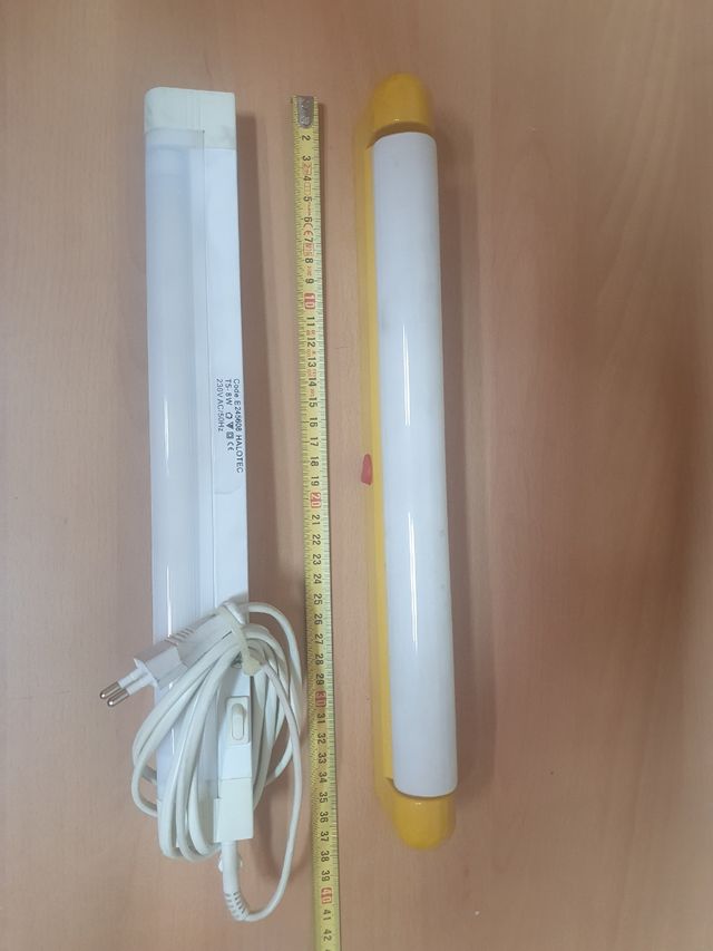 lote 2 fluorescentes con interruptor 