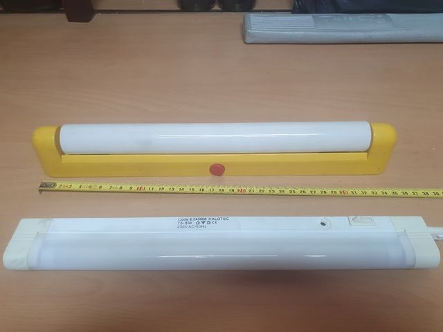 lote 2 fluorescentes con interruptor 