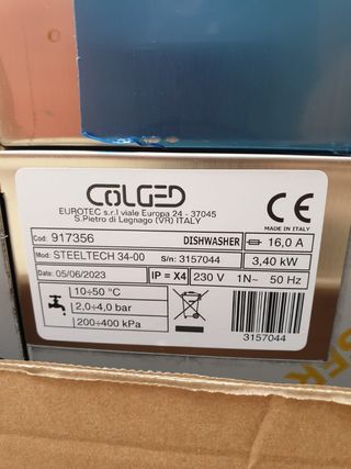 lavavajillas de cesta de 40x40 colged italiano