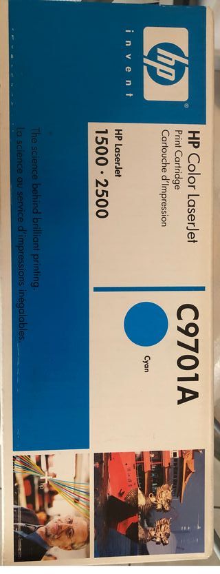 Toner originale HP 121A ancora sigillato. Cyan