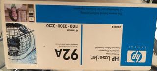 Toner originale HP 92A ancora sigillato. Nero
