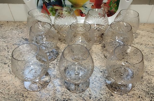 Copas de cristal talladas