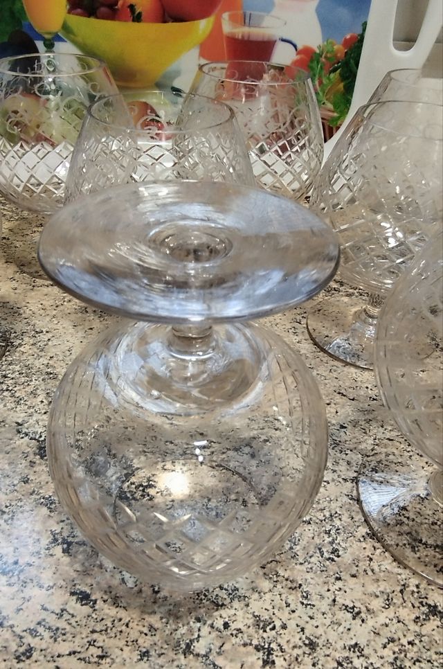 Copas de cristal talladas