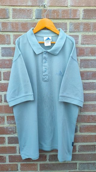 Polo Adidas vintage 90s gris y2k ⚪