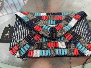 Bolso de fiesta multicolor, pedrería, nuevo
