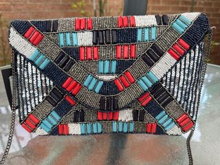 Bolso de fiesta multicolor, pedrería, nuevo
