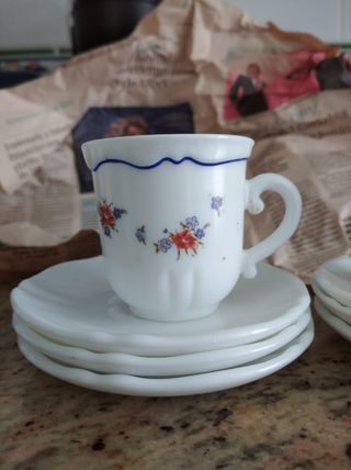 Juego 5 tazas café ceramica