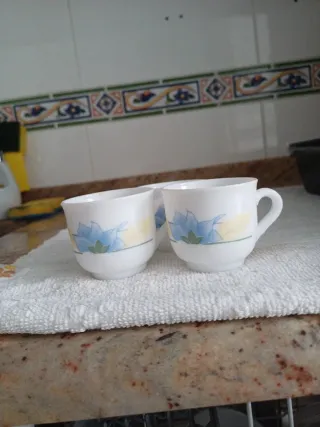 Juego 5 tazas café ceramica