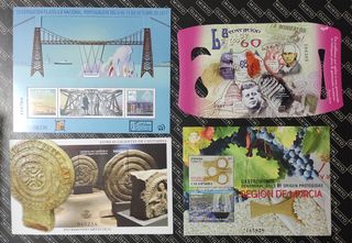 Sellos, 1 carne y 9 Hojas Bloque España. Año 2017