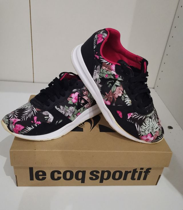 Black Le Coq Sportif Omega Rose Baskets Le Coq Sportif Noir Et