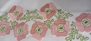 Parure letto matrimoniale ricamati vintage Zucchi
