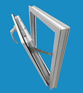 Ventana PVC Oscilante 500x500 Vidrio Mate Blanco