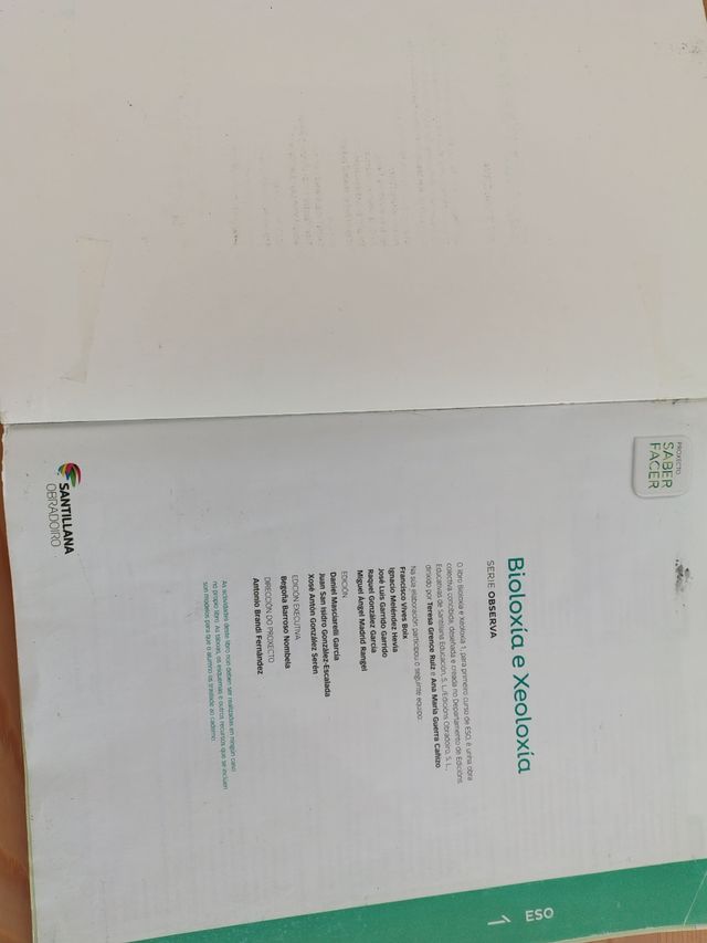 Libro Bioloxía e Xeoloxía 1º ESO.