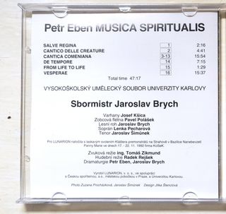 Disco CD coral Musica Spiritualis