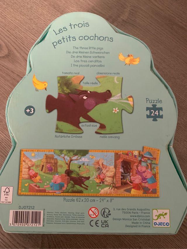 Puzzle Djeco Los 3 cerditos 24 piezas
