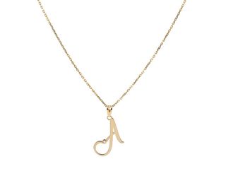 Cadena de oro 9K con inicial de diseño atrevido 