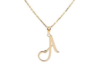 Cadena de oro 9K con inicial de diseño atrevido 