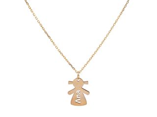 Cadena de oro 9K con colgante de niña y nombre 
