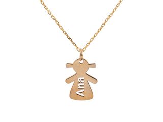 Cadena de oro 9K con colgante de niña y nombre 