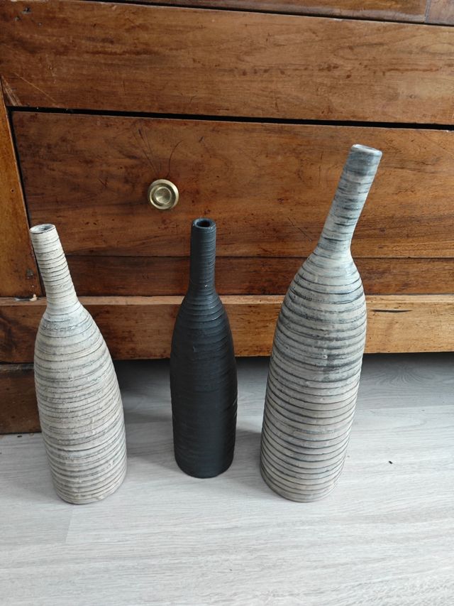 Juego tres jarrones suelo