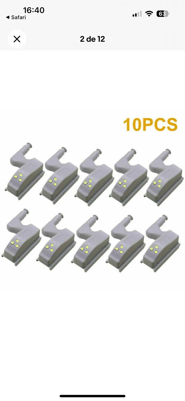 Sensores luz LED armario puerta bisagra cocina