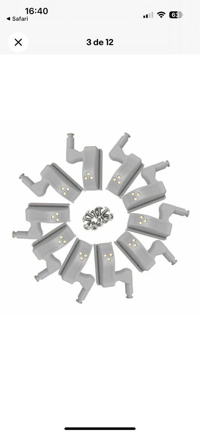 Sensores luz LED armario puerta bisagra cocina