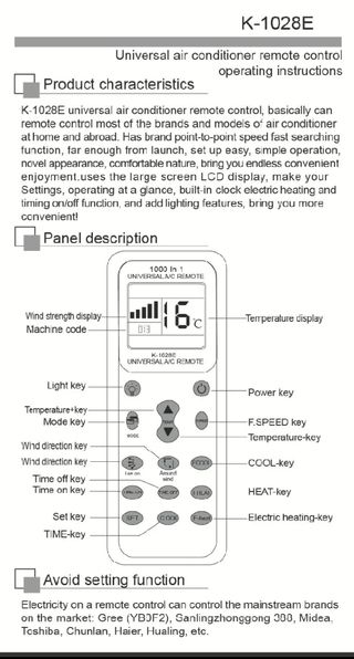 Mando aire acondicionado 1000 en 1 universal. A ES