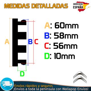 X4 Tapacubos Citroen 60mm Cubrebujes Tapas Llantas