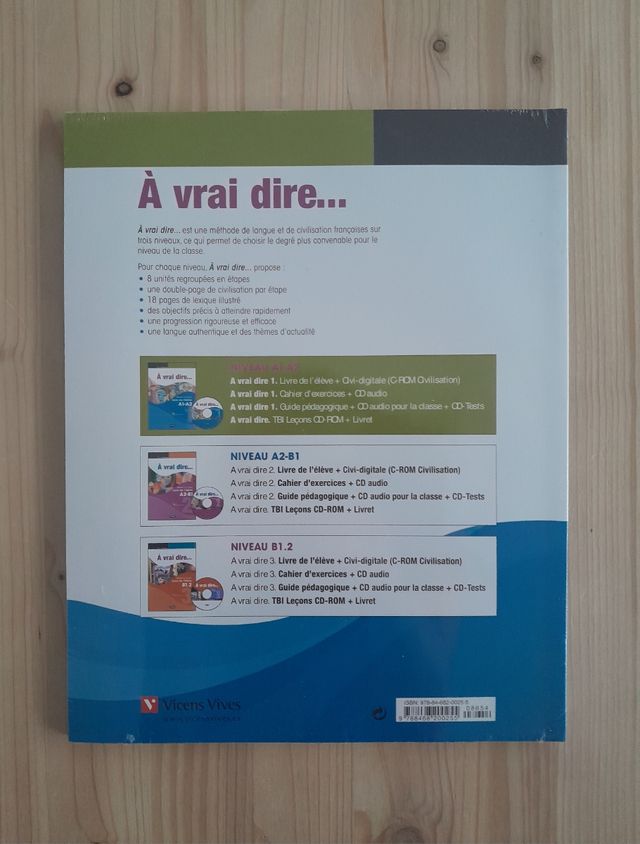 À VRAI DIRE... LIVRE Y CAHIER 1 ESO A1-A2 NUEVOS